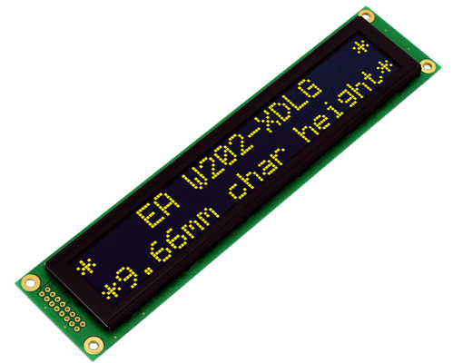 2x20 OLED Character Display with 4/8bit and SPI EA W202-XDLG