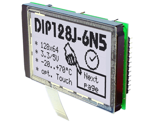 64x128 DIP Graphic Display EA DIP128J-6N5LWTP