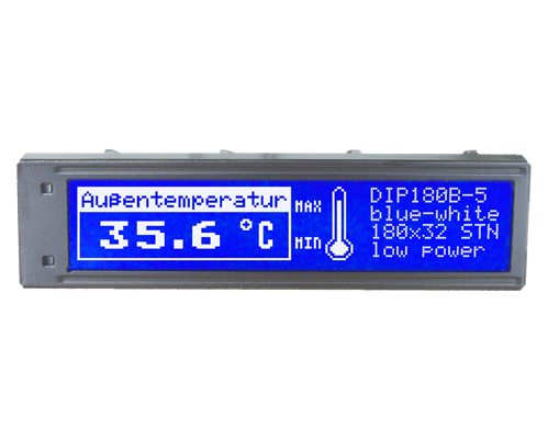 32x180 DIP Graphic Display EA DIP180B-5NLW