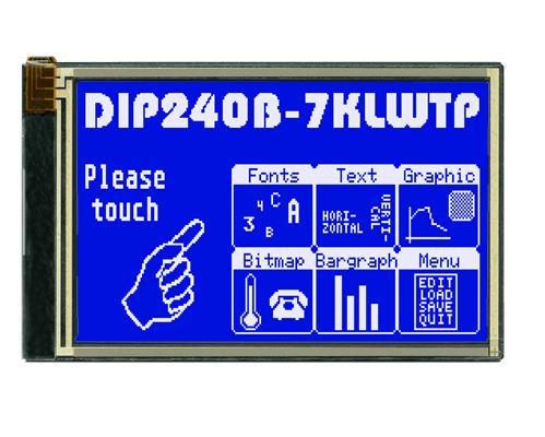 128x240 DIP Graphic Display EA DIP240B-7KLWT2