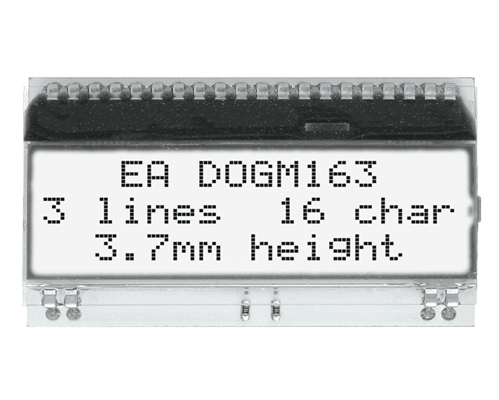 3x16 Character Display EA DOGM163W-A