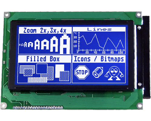 240x128 serial Graphic display EA GE240-7KLWV24