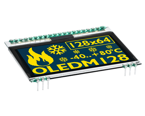 128x64 COG OLED 2.7" Graphic Display with I2C, SPI EA OLEDM128-6LGA
