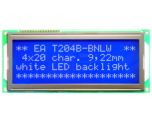 4x20 Character Display EA T204B-BNLW