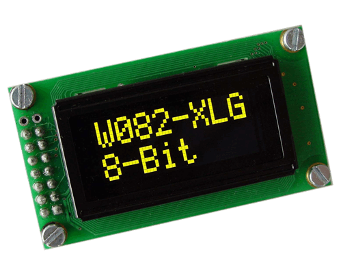 2x8 OLED Character Display with 4/8bit and SPI