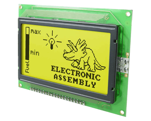 128x64 Graphic Display Green EA W128-6N2LEDTP + Touch