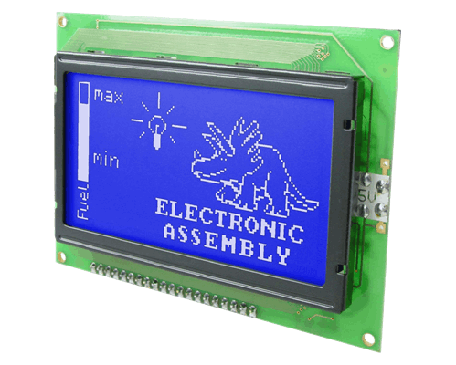 128x64 Graphic Display Blue/White EA W128B-6N2LWTP + Touch