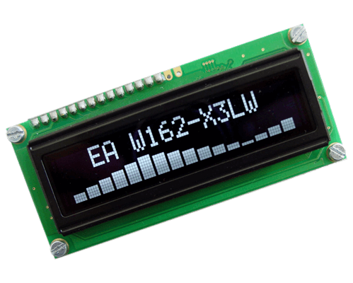 2x16 OLED Character Display with 4/8bit and SPI EA W162-X3LW