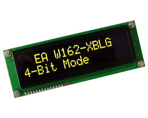 2x16 OLED Character Display with 4/8bit and SPI W162-XBLG