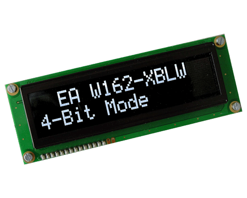 2x16 OLED Character Display with 4/8bit and SPI W162-XBLW