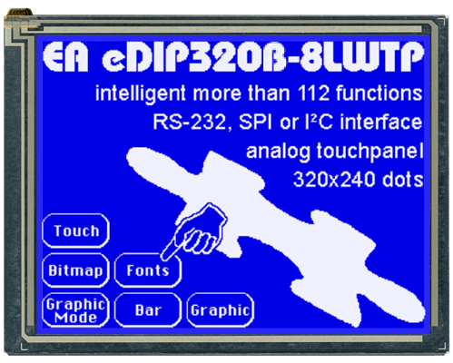 5.7" eDIP Intelligent Graphic Display EA EDIP320B-8LW
