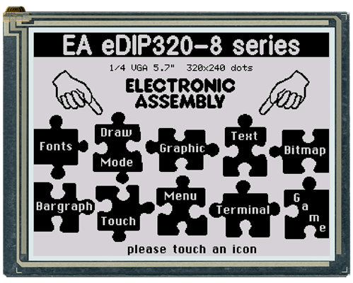 5.7" eDIP Intelligent Graphic Display EA EDIP320J-8LW