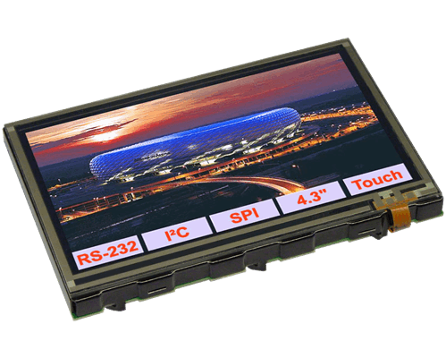 4.3" eDIPTFT Intelligent Graphic Display + Touch EA EDIPTFT43-ATP