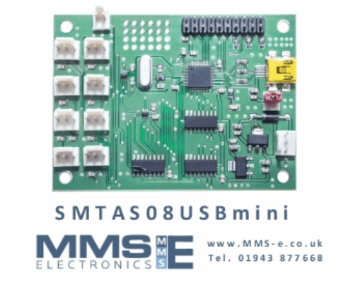 USB Development board measures 8  temperature sensors SMTAS08USB
