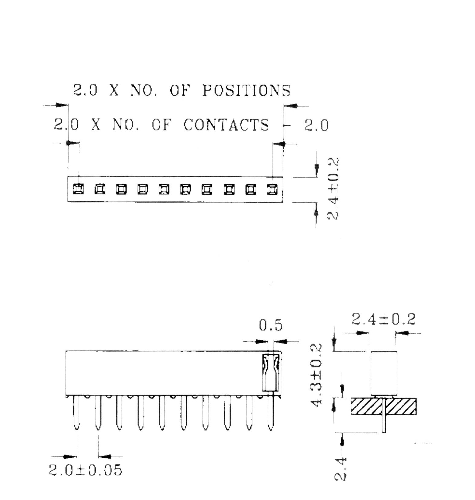 1x9 socket 2.54mm pitch EA B200-9