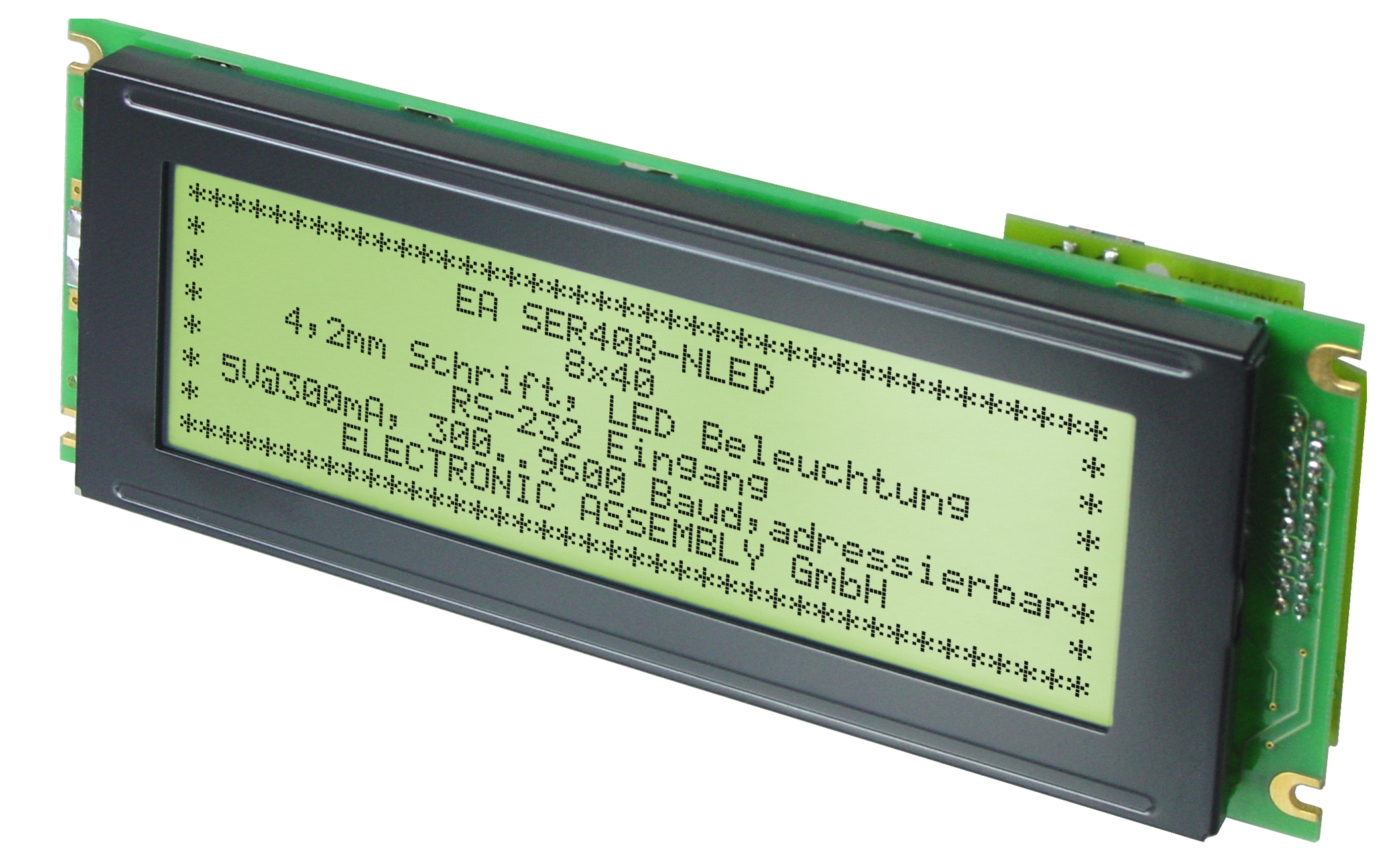 8x40 Serial text Display EA SER408-HNLED