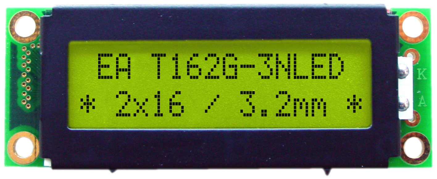 2x16 Character Display T162G-3NLED