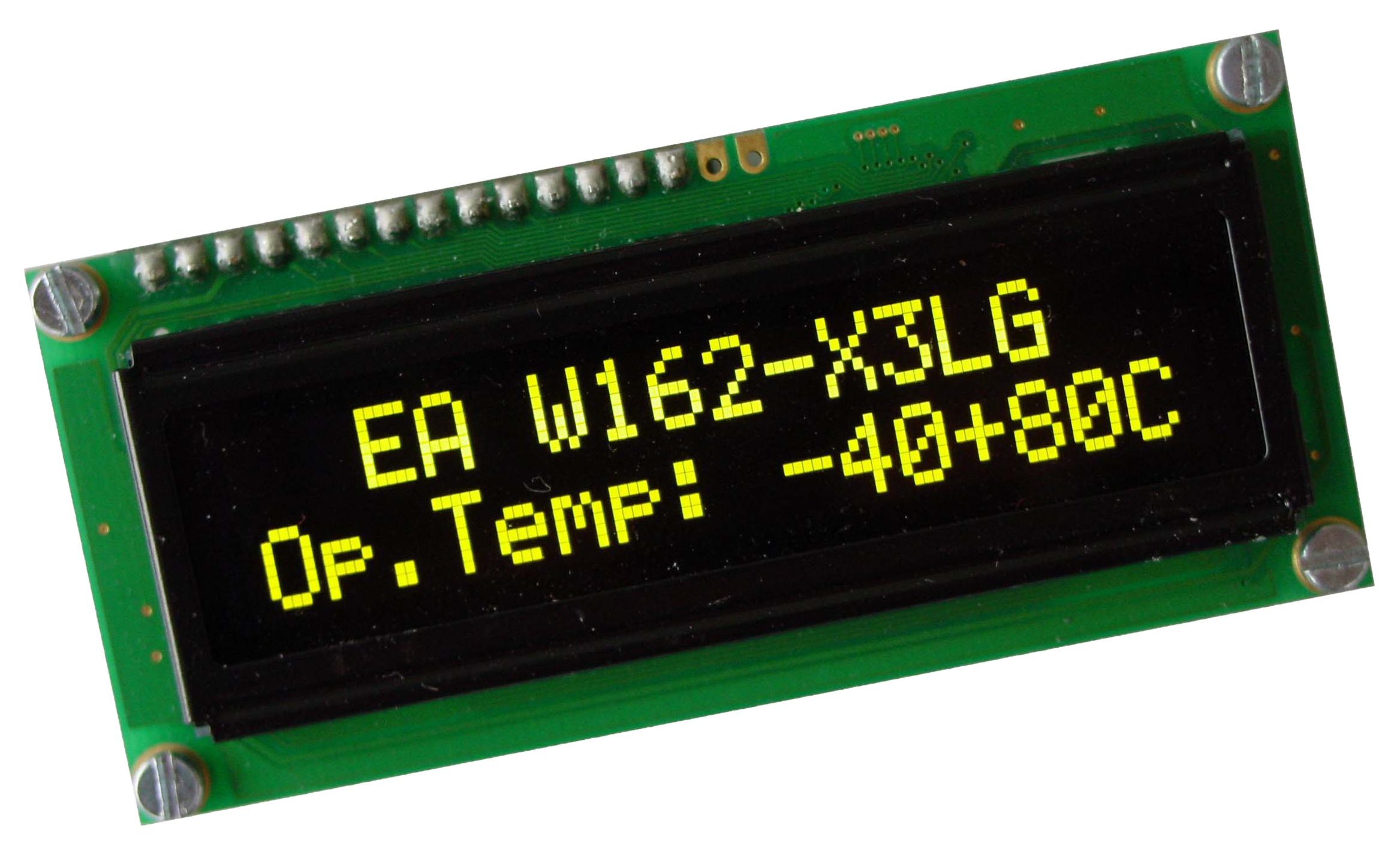 2x16 OLED Character Display with 4/8bit and SPI W162-X3LG