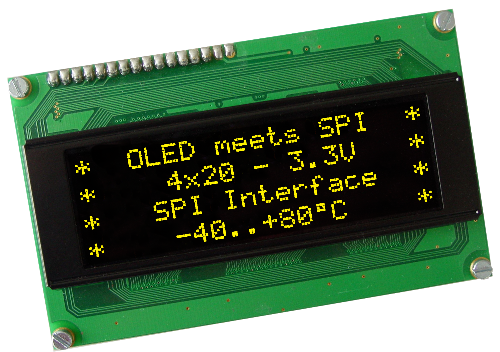 2x40 OLED Character Display with 4/8bit and SPI W204-XLG
