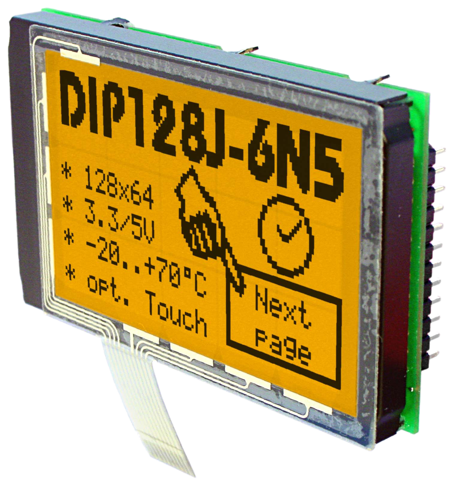 64x128 DIP Graphic Display EA DIP128J-6N5LATP
