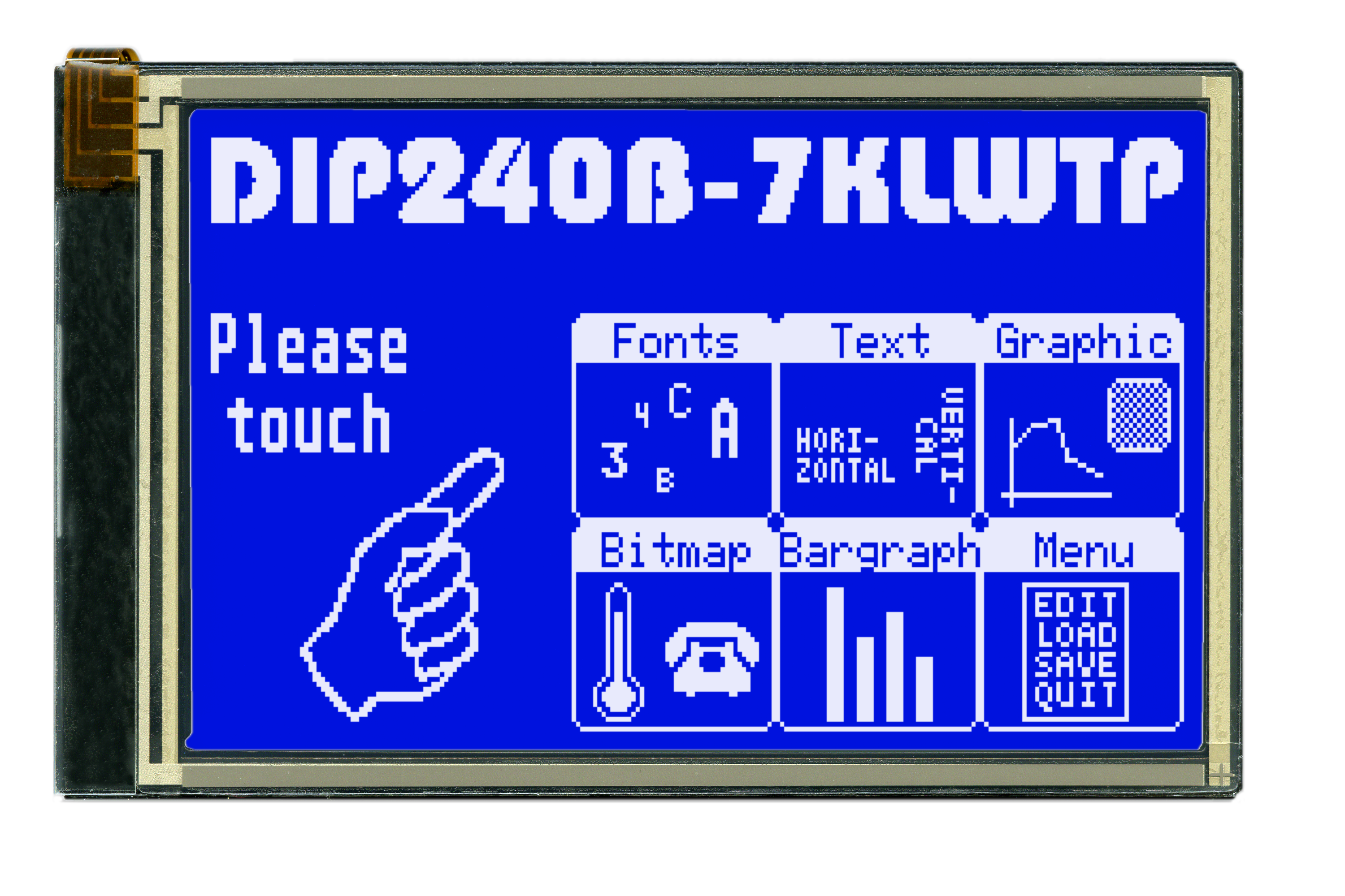 128x240 DIP Graphic Display EA DIP240B-7KLW