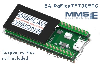 EA RaPicoTFT009TC shield with 0.96" EA TFT009-81AITC IPS TFT PCAP Graphic Display