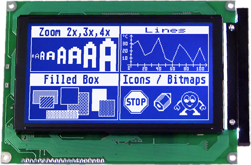 240x128 serial Graphic display EA GE240-7KLWV24