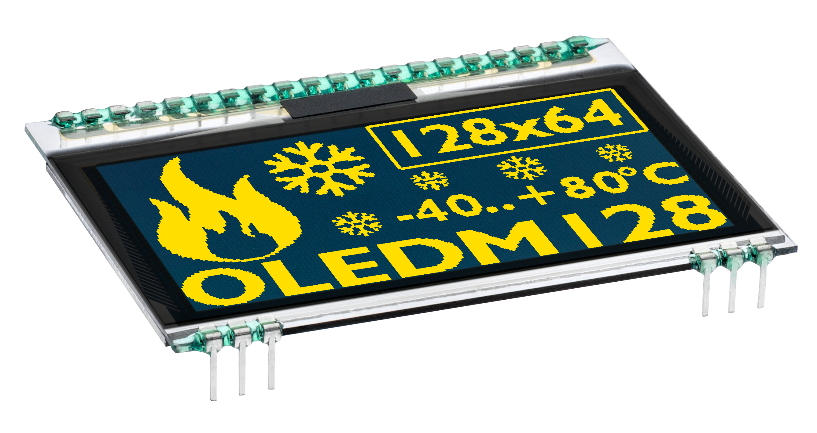 128x64 COG OLED 2.7" Graphic Display with I2C, SPI EA OLEDM128-6GGA