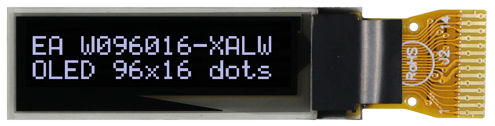 EA W096016-XALW 96x16 nano OLED 0.8" Graphic Display with I2C