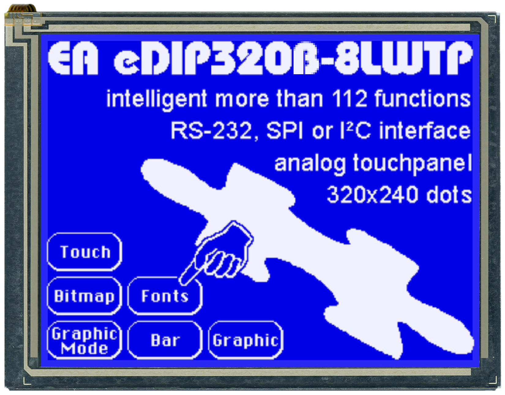 5.7" eDIP Intelligent Graphic Display EA EDIP320B-8LW